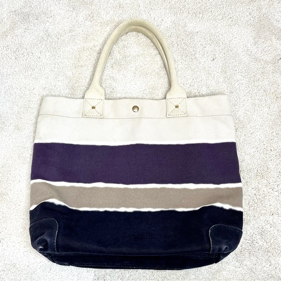 J. Crew Tote Bag Tie Dye Stripes Canvas Beach Bohemian - Picture 5 of 17